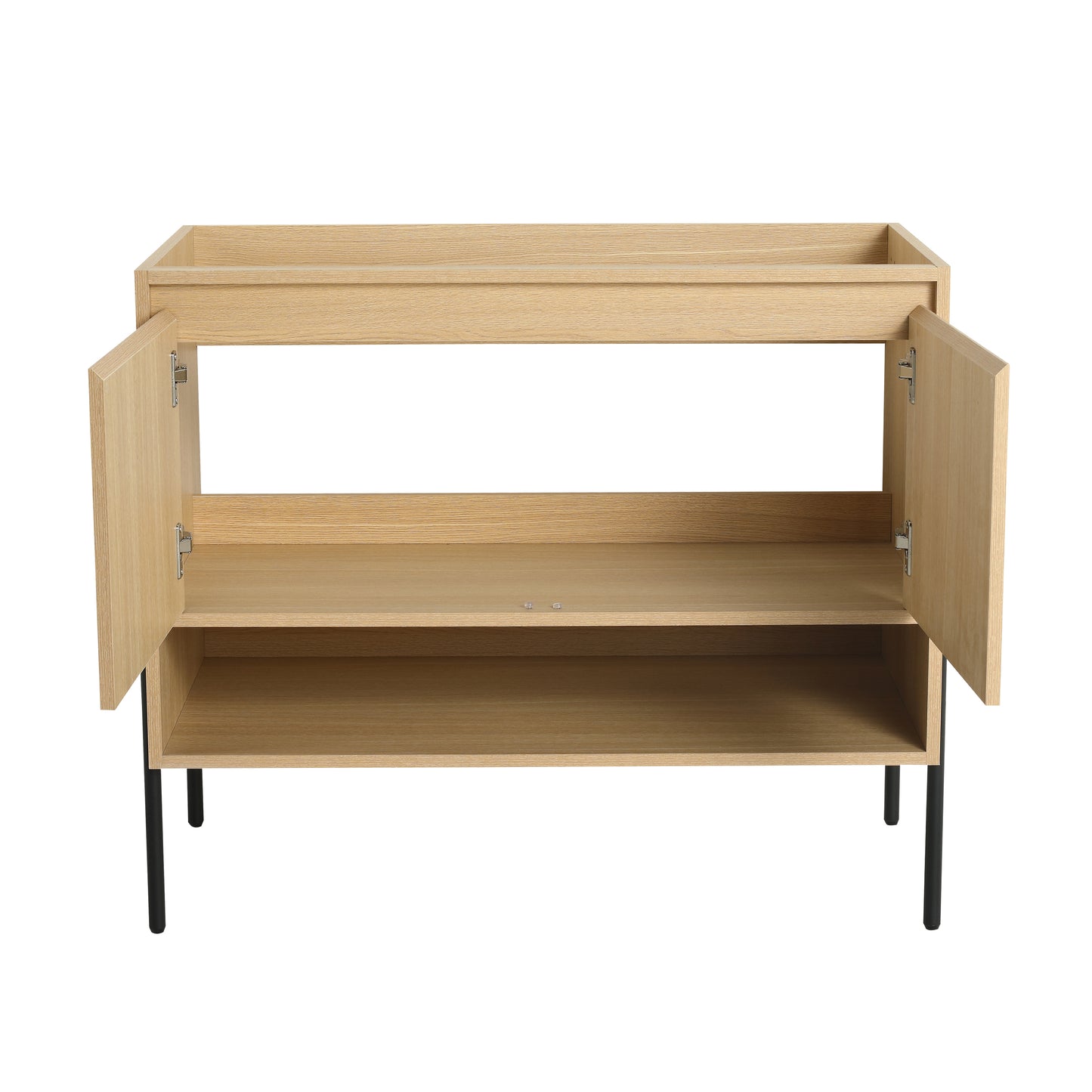 36-Inch Modern Freestanding Bathroom Vanity with Dual Soft-Close Cabinet Doors (KD-Packing) - Sink Not Included