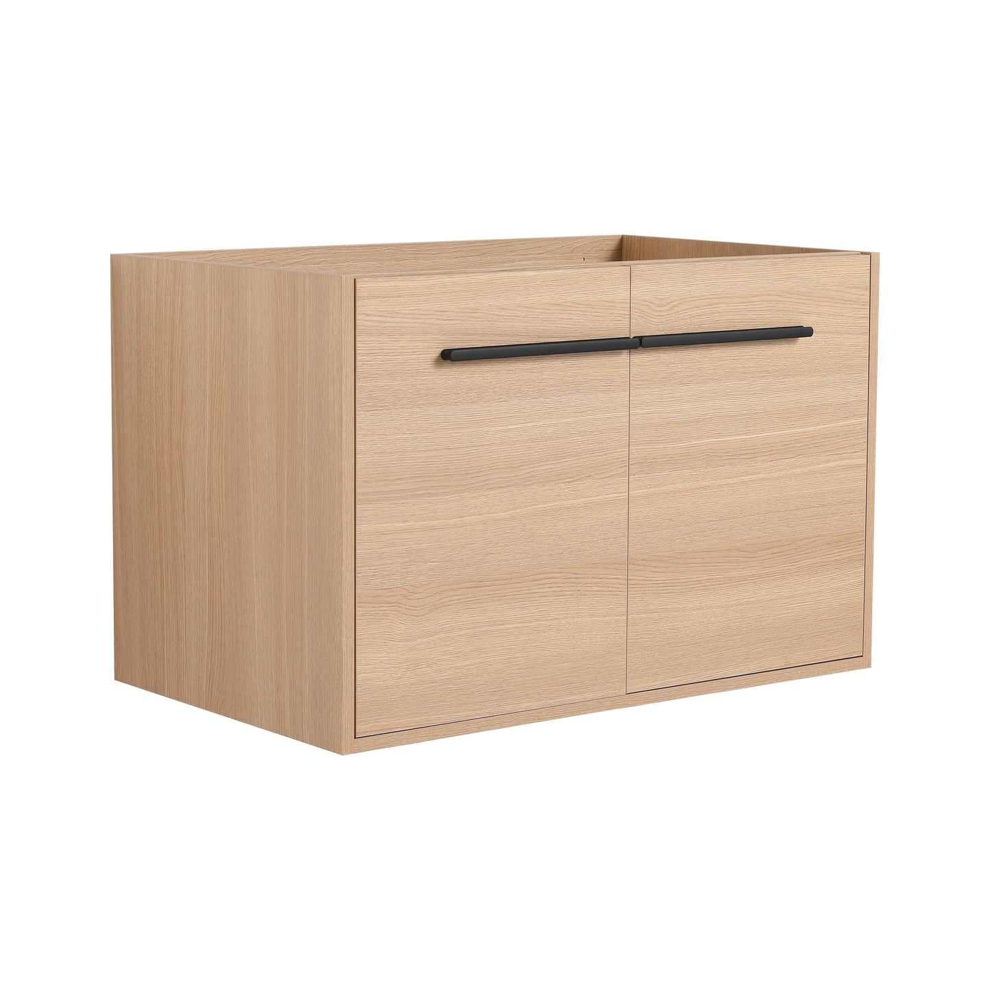30-Inch Oak Bathroom Vanity Set with Resin Sink and Storage Cabinet
