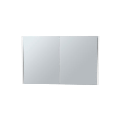 Bouti 19.7" H x 31.5" W Double Door Mirror Medicine Cabinet, Three interior Shelves for Bathroom, Kitchen White