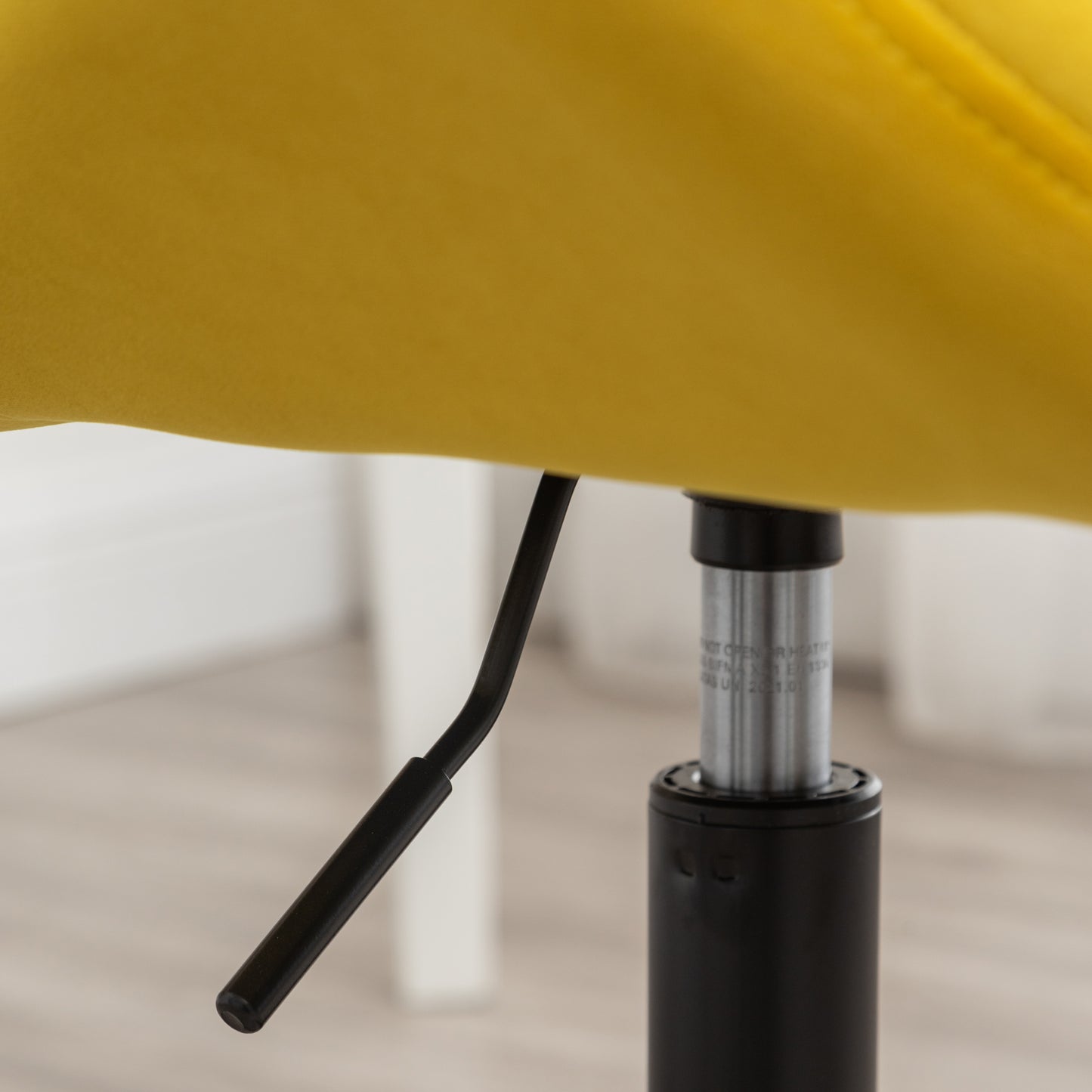 Yellow Velvet Adjustable Swivel Office Chair with Diamond Tufting