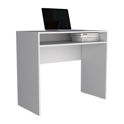 Modern 35" Rectangular Writing Desk with Open Shelf for Versatile Use