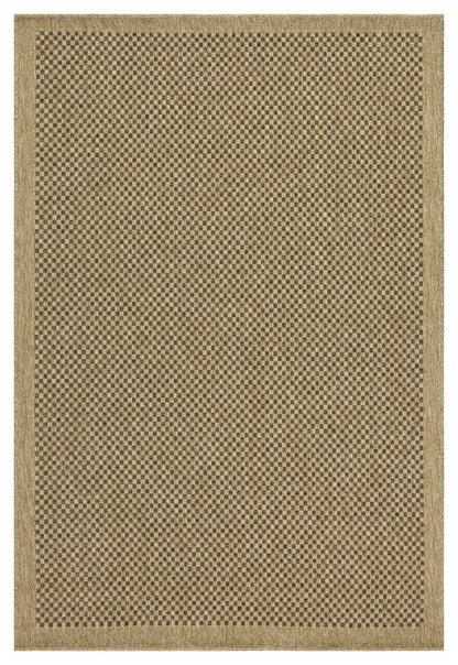Indoor/Outdoor Flatweave Area Rug, 7'3 x 5'3, Durable Polypropylene, Stain-Resistant, Natural Light Brown