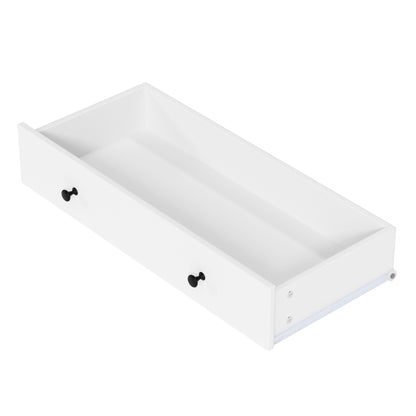 Tall White Farmhouse Kitchen Pantry - 77" Freestanding Storage Cabinet with Adjustable Shelves, Door Shelves, and Drawers