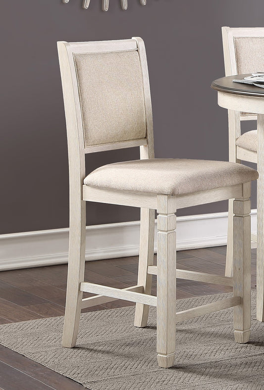 Counter Height Dining Set With Shelves Antique White Finish