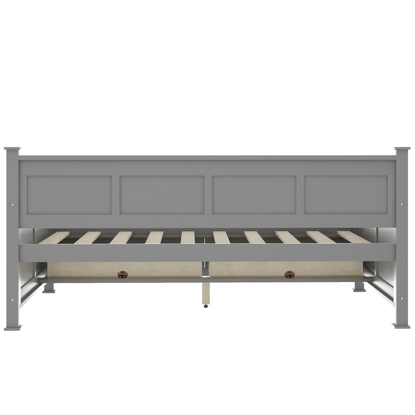 Elegant Twin Size Daybed with Spacious Drawers, X-Frame Design, Modern Rustic Appeal in Gray