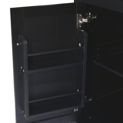 Black Kitchen Island Cart with Drop-Leaf Rubber Wood Top, Storage Cabinet, and Rolling Wheels