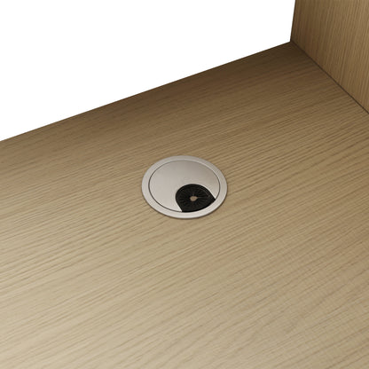 Modern 48" Freestanding Oak Bathroom Vanity with White Resin Sink & Soft-Close Doors