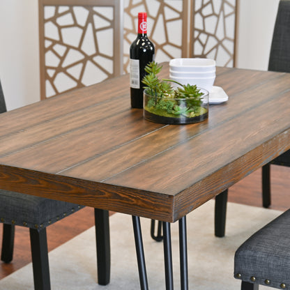5 Piece Hairpin Table And Chairs Dining Set Modern Brown