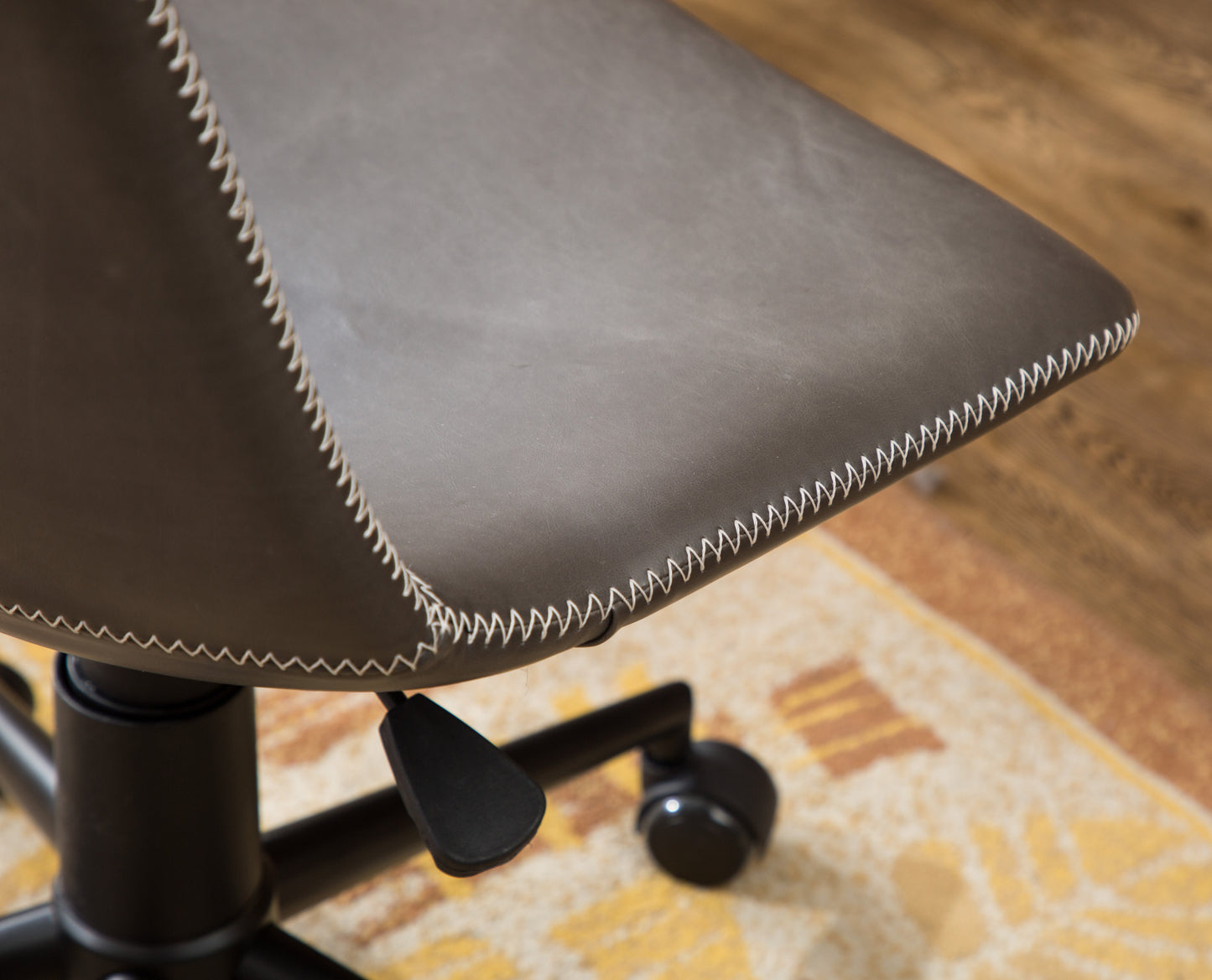 Antique Gray Cesena Faux Leather Office Chair with 360 Swivel and Air Lift