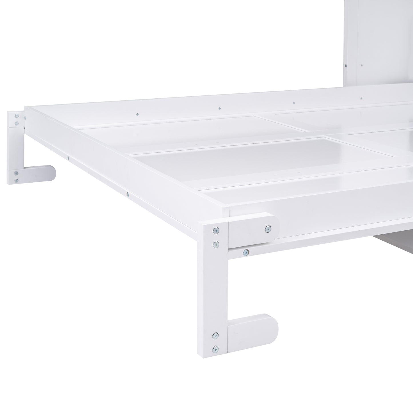 Versatile Queen Murphy Bed with Integrated Shelf in White