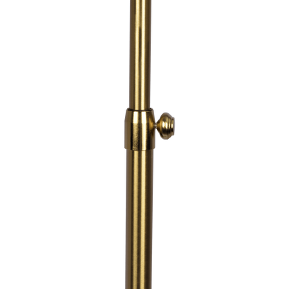 LED Floor Lamp with On/Off Switch, Adjustable Height, 63-Inch Tall Round Base, Modern Brassed Gold