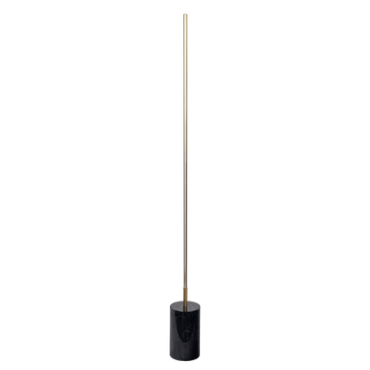 64-Inch LED Floor Lamp with On/Off Switch, Faux Marble Base, Modern Living Room Lighting, Brassed Gold