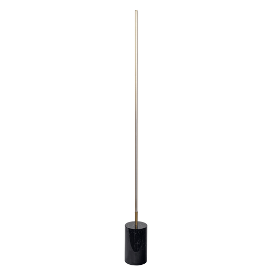 64-Inch LED Floor Lamp with On/Off Switch, Faux Marble Base, Modern Living Room Lighting, Brassed Gold