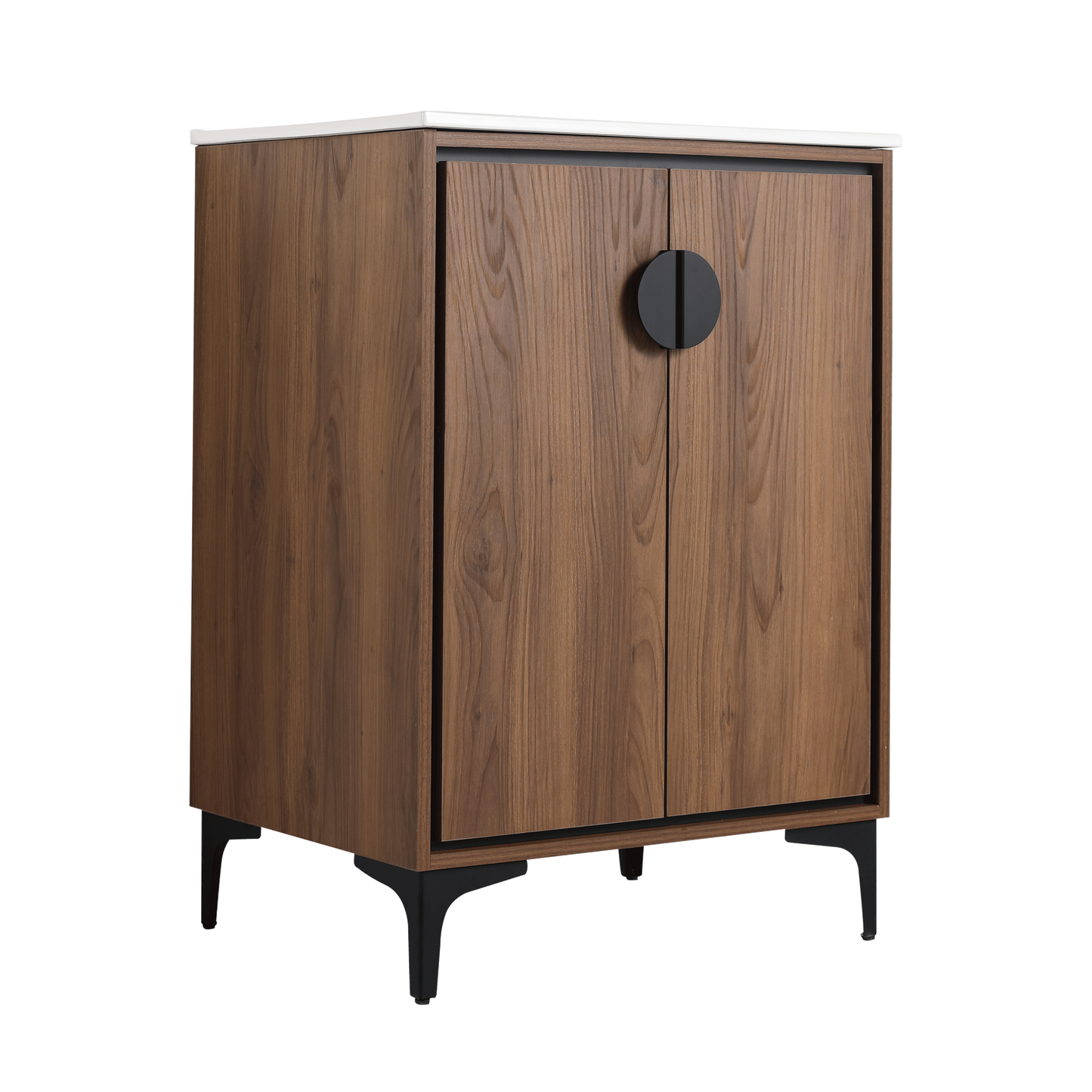 Modern 24-Inch Bathroom Vanity with Ceramic Sink, Stylish Storage Cabinet with Soft Closing Doors