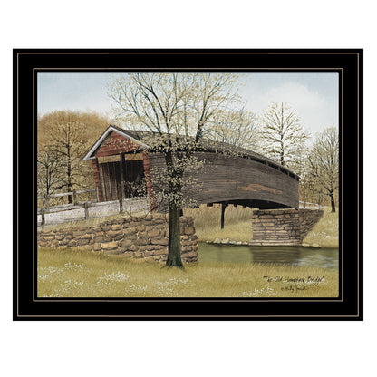 Framed Wall Art: The Old Humpback Bridge, 27x21 in Farmhouse Decor for Living Room & Bedroom, Multicolor