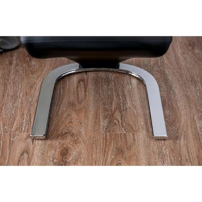 Set of 2 Contemporary Z-Shaped Dining Chairs with Leatherette, Metal Frame, Black, Chrome Finish