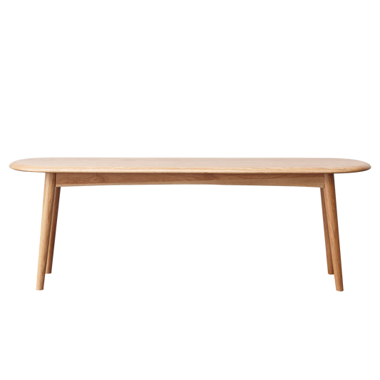 Half-Round Solid Oak Dining Bench for Living Room, 47.2in, 2-3 Seaters, Metal-Reinforced - Natural Oak