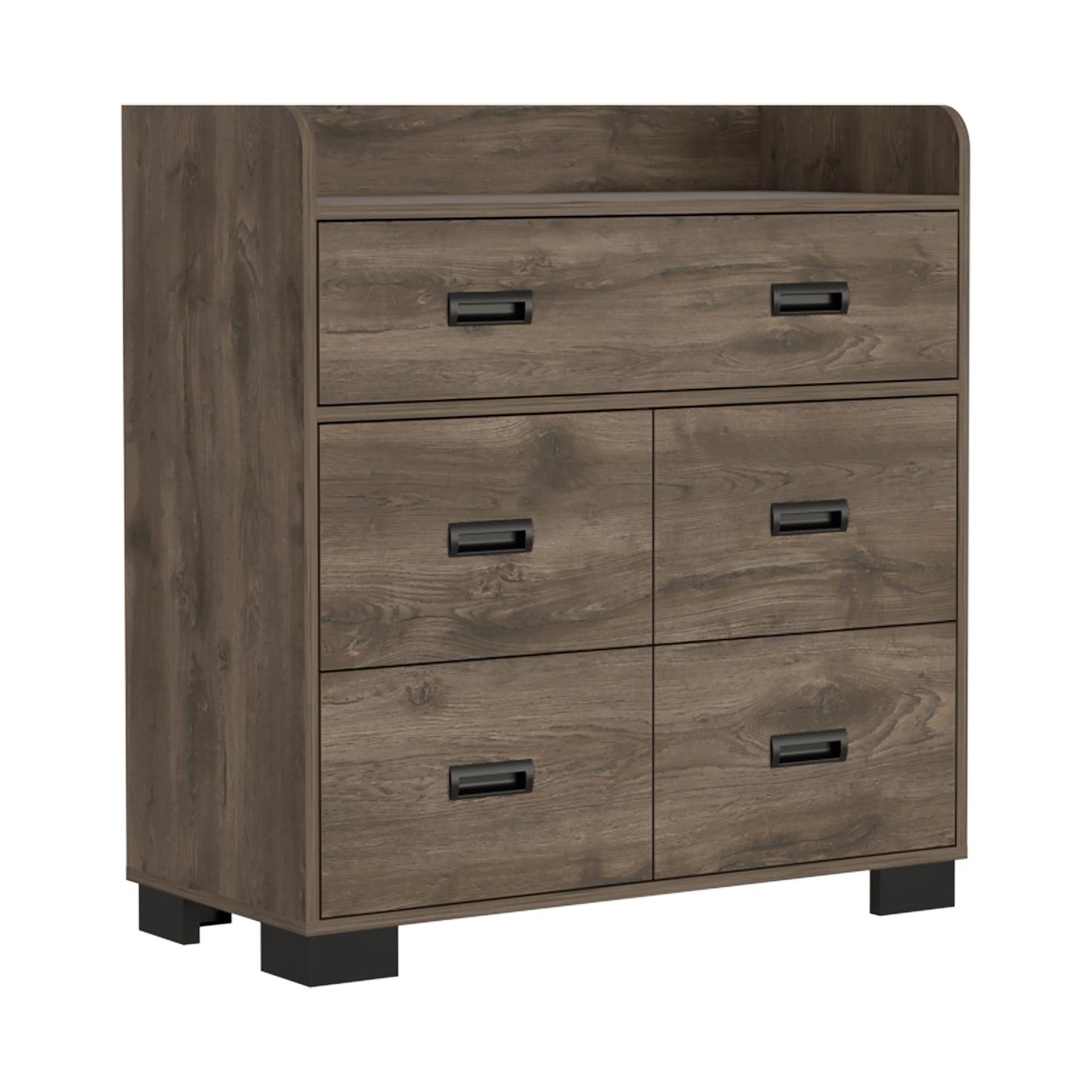 Edgemont Elegant 5-Drawer Storage Dresser in Dark Brown