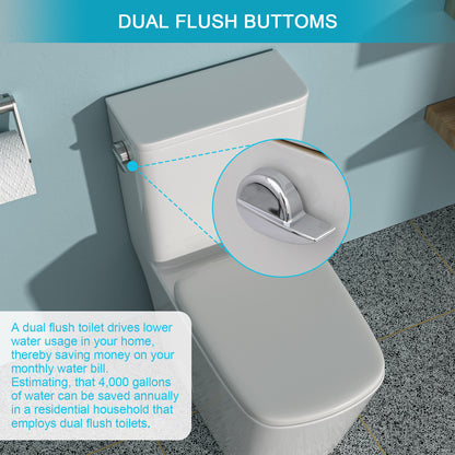 Modern Ceramic One-Piece Toilet with Soft-Close Seat and Efficient Flush System