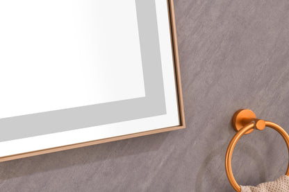 Large 48x36 Illuminated Bathroom Mirror with Dual Control Anti-Fog Feature