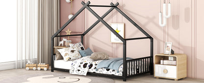 Black Twin Size Metal Playhouse Bed
