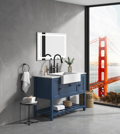 Dimmable LED Vanity Mirror with Anti-Fog, Backlight, and Memory Function - 40"x24" Multi-Color Bathroom Wall Mirror