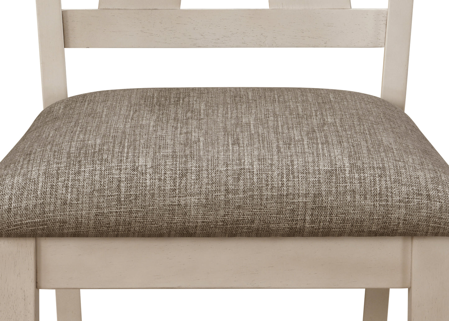 Dining Side Chair Set of 2, Upholstered Seat, Open Back, Cottage Style, Transitional Chairs, Cream Gray