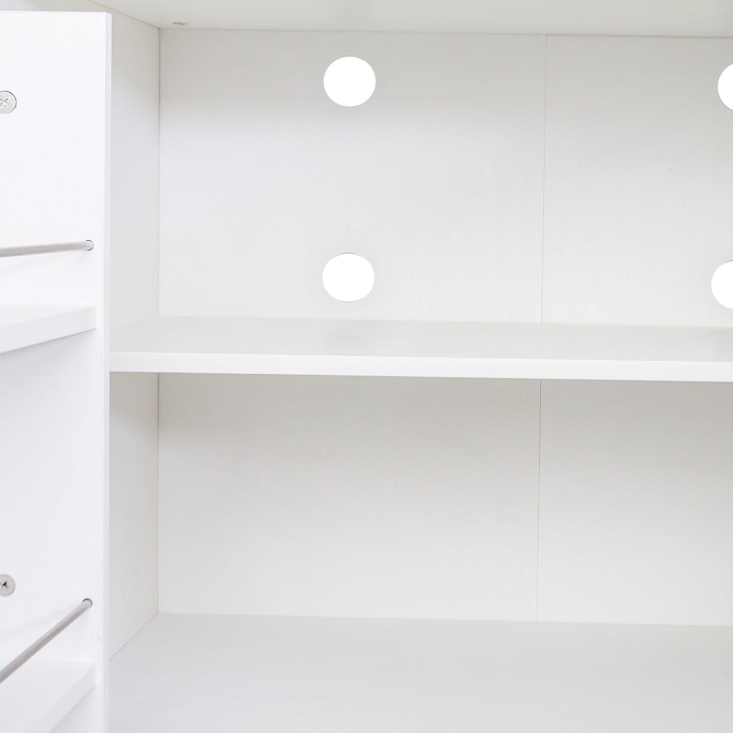 Elegant 62.99” White Freestanding Kitchen Pantry Cabinet with Multi-Level Shelves and Doors for Modern Living Spaces