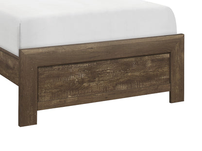 Rustic Brown Twin Size Bed Set with Headboard and Footboard - Wooden Bedroom Furniture