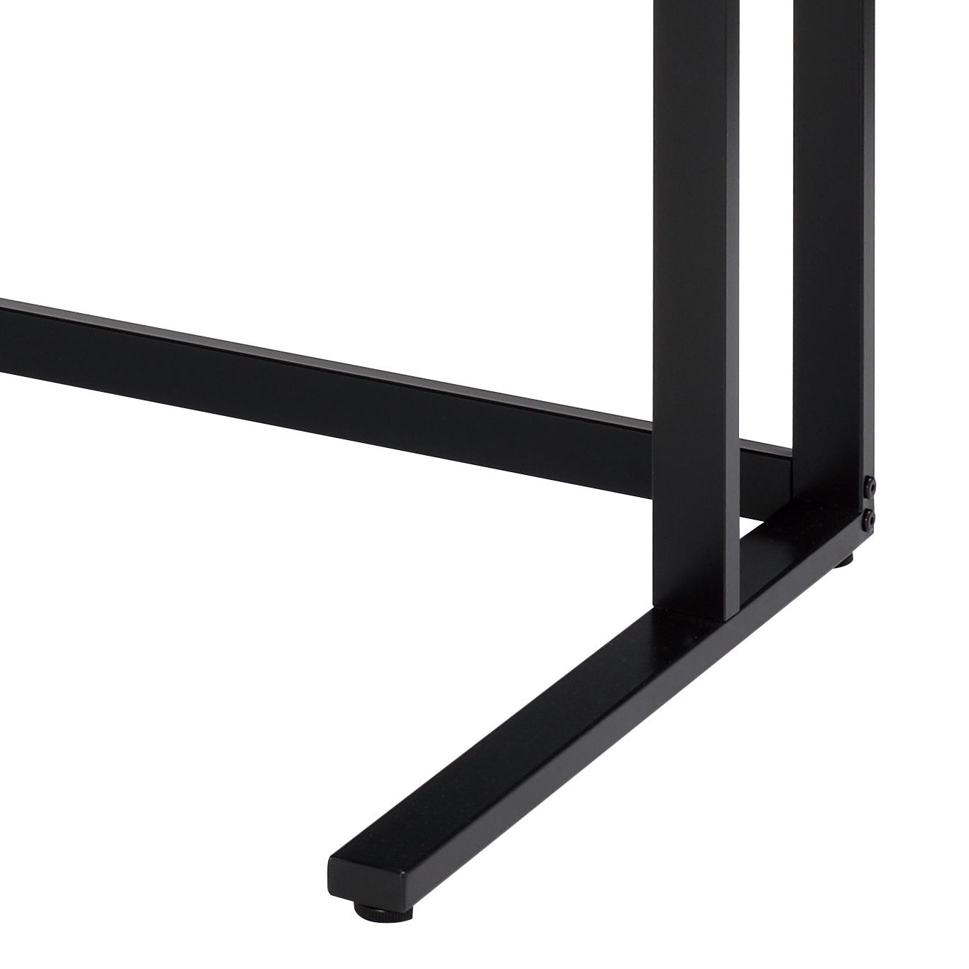 Walnut and Black Computer Desk with Integrated USB Charging Port