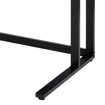 Walnut and Black Computer Desk with Integrated USB Charging Port