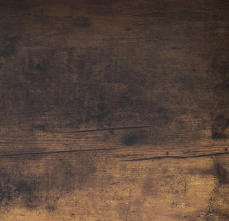 Charming Distressed Wood Home Office Desk with Faux Barn Door Cabinet and Three Adjustable Shelves