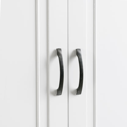 Tall White Bathroom Storage Cabinet with Adjustable Shelf and Drawer, Versatile Multi-Functional Organizer