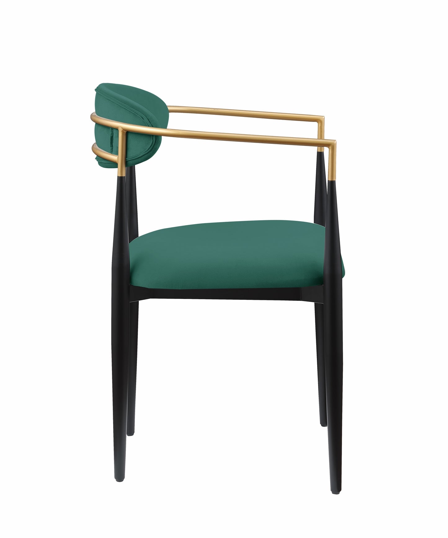 Set of 2 Fabric Upholstered Dining Chairs, Ultra-Modern, 23.75x21x30 in, Seat 19.5 in, Green