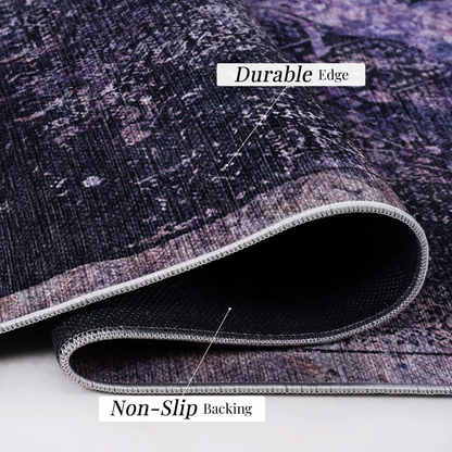 5x8 Machine-Washable Low-Pile Area Rug for Living Room; Non-Slip, Foldable, Kid & Pet Friendly Anthracite