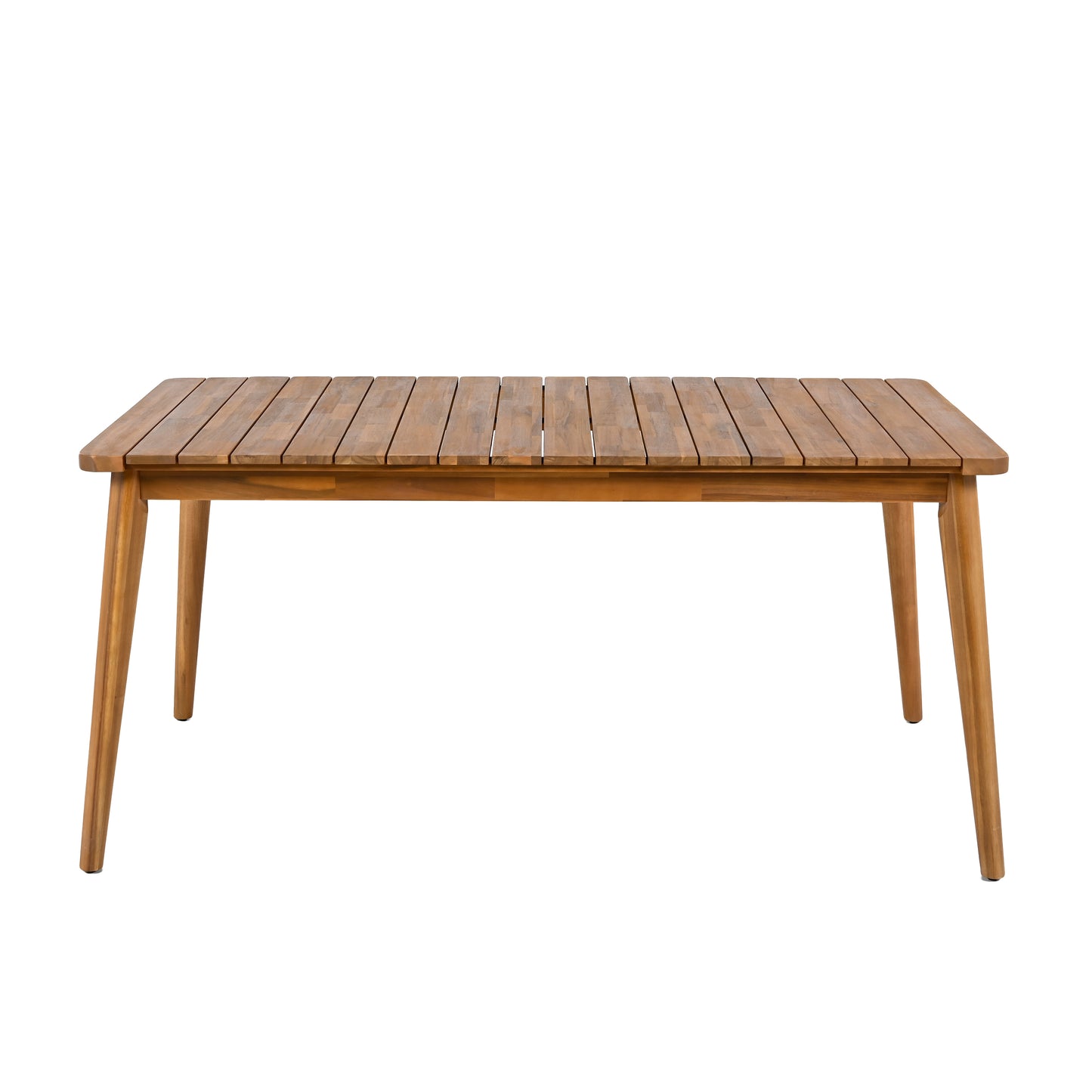 Acacia Wood Outdoor Dining Table For 6 People Farmhouse Style Patio Garden Backyard 63 Inch Long 180 Lb Capacity Teak