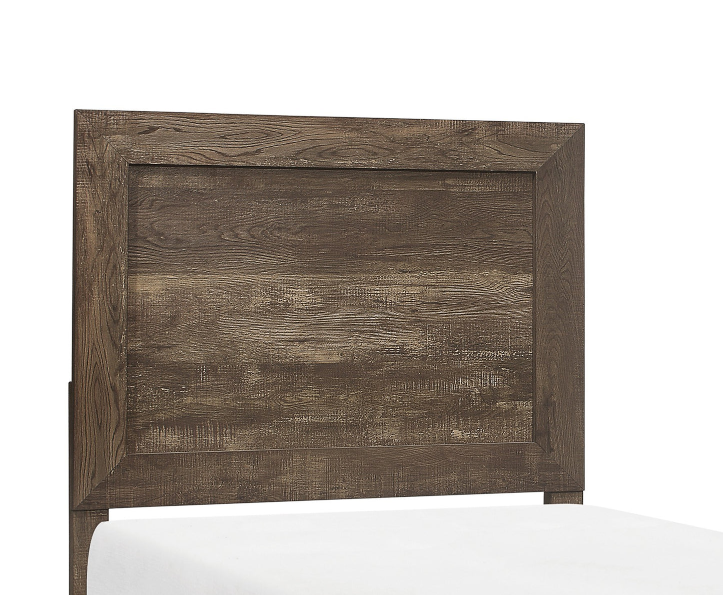 Rustic Brown Twin Size Bed Set with Headboard and Footboard - Wooden Bedroom Furniture