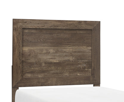 Rustic Brown Twin Size Bed Set with Headboard and Footboard - Wooden Bedroom Furniture