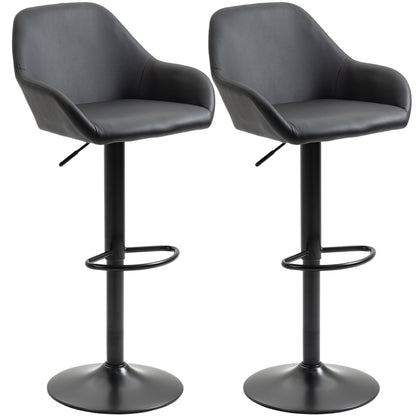 HOMCOM Adjustable Bar Stools Swivel Counter Height Set 2