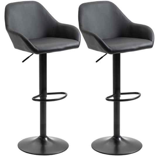 HOMCOM Adjustable Bar Stools Swivel Counter Height Set 2