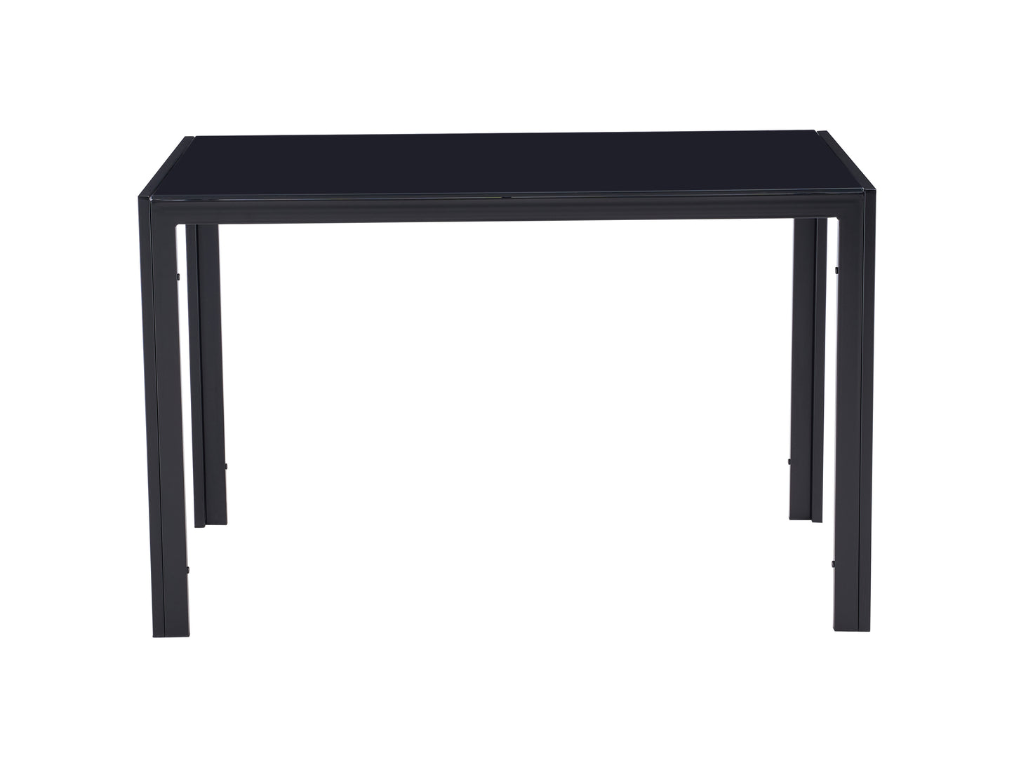 Glass Top Dining Table With Tempered Glass Surface Black