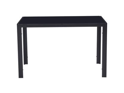 Glass Top Dining Table With Tempered Glass Surface Black