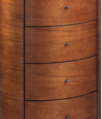Elegant Walnut Chest of Drawers with Marble Top and Smooth Ball Bearing Glides