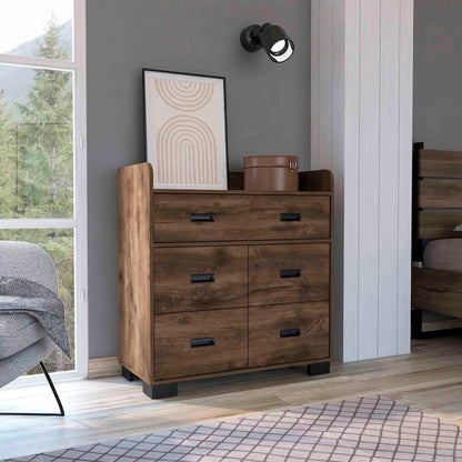 Elegant Dark Brown Alyn Dresser with Dual Storage Drawers and Contemporary Design