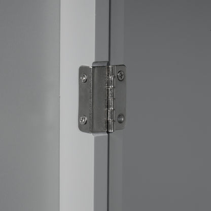 Tall Grey MDF Bathroom Storage Cabinet with Adjustable Shelf and Multiple Storage Solutions