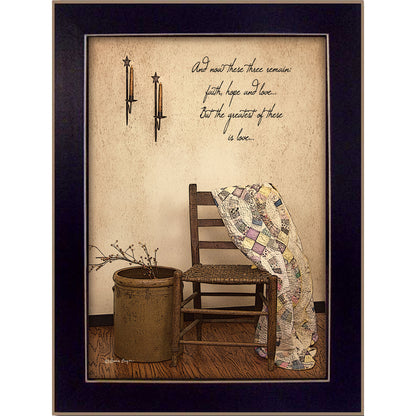 These Three Remain - Printed Wall Art, Ready-to-Hang Framed Poster, 14 x 10 in MDF Frame Multicolor