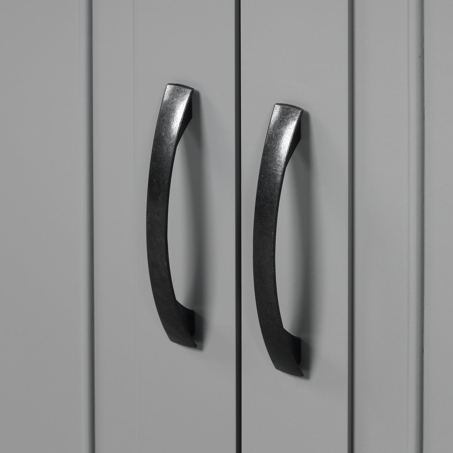 Tall Grey MDF Bathroom Storage Cabinet with Adjustable Shelf and Multiple Storage Solutions