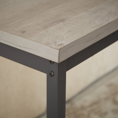 Industrial Long Bar Table Set With 3 PU Bar Stools 63 Inch