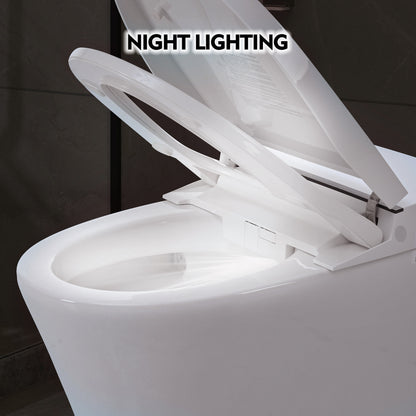 High-Tech Self-Cleaning Bidet Toilet with Dual Flush and Foot Sensor, Compact Design, LED Night Light, Soft Close, and Power Backup