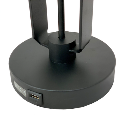 Industrial Wire Cage Table Lamp, 26.5 in Tall, 15x15 Base, USB, Pull Chain, Edison Bulb, 25W Max, Black